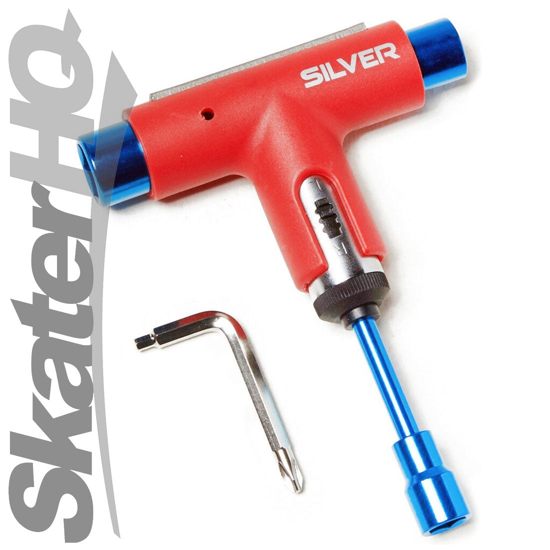 Silver Ratchet Tool - Red/Blue Skate Tool