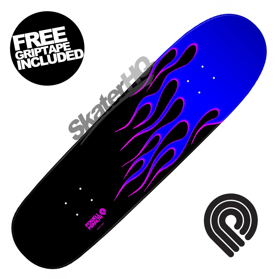 Powell Peralta Nitro Hot Rod Flames 9.375 Deck - Blue/Black Skateboard Decks Old School