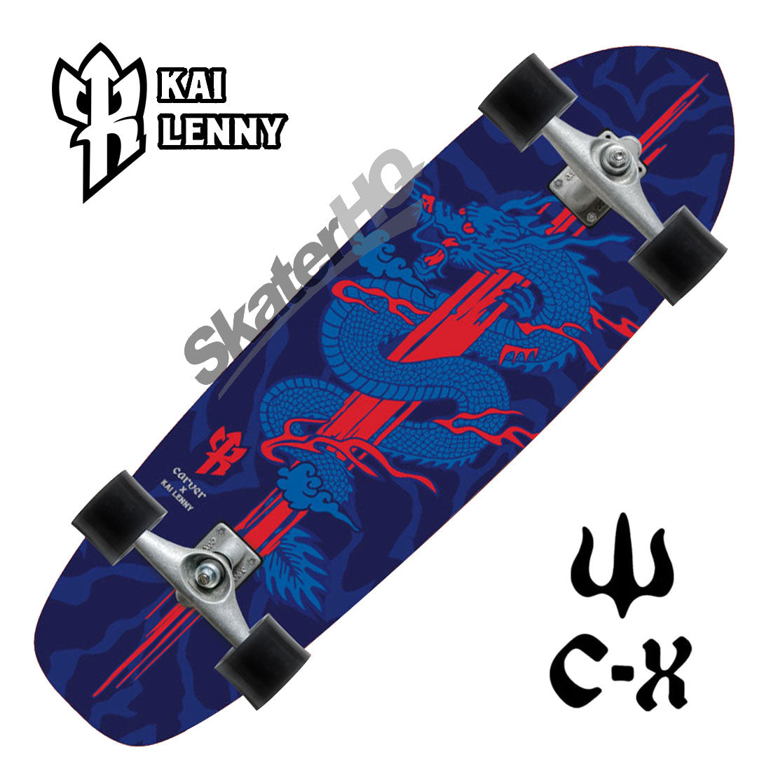 Carver x Kai Lenny Dragon 34 CX Raw Complete Skateboard Compl Carving and Specialty