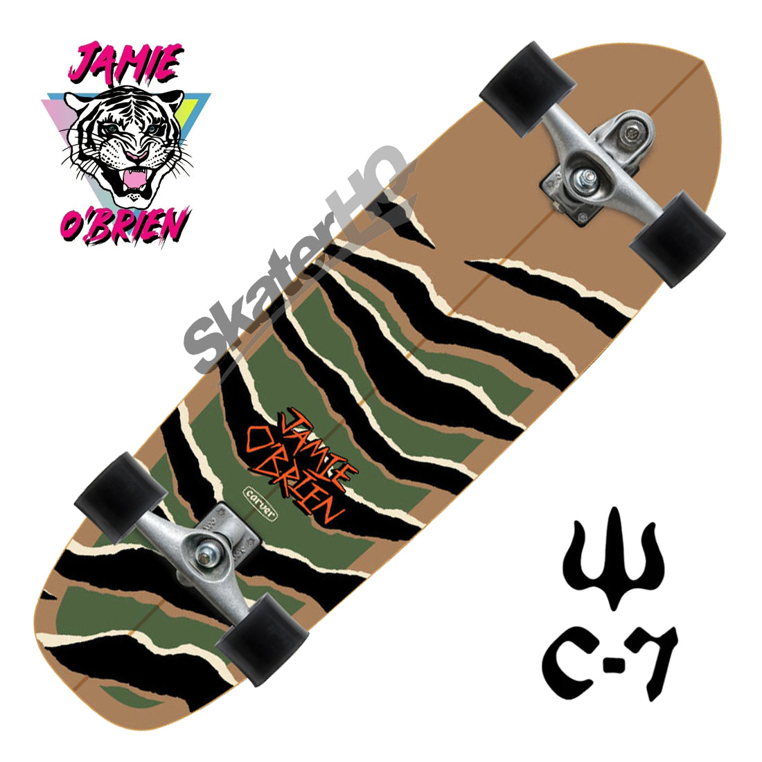Carver x JOB Camo Tiger 33.5 C7 Raw Complete Skateboard Compl Carving and Specialty