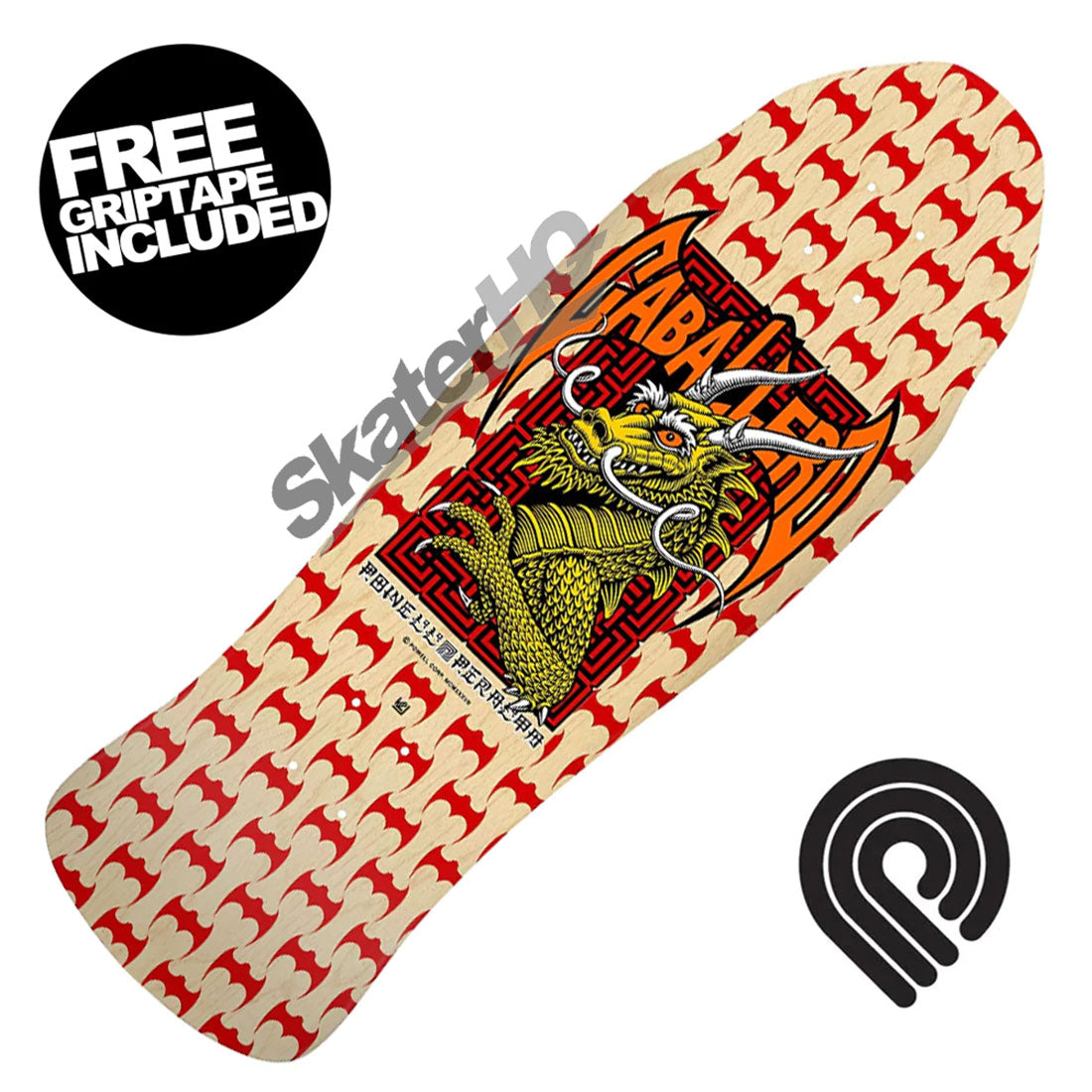 Powell Peralta Cab Street Dragon 9.625 Deck - Natural/Red Skateboard Decks Old School