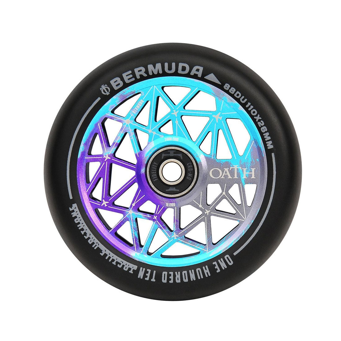 Oath Bermuda 110mm Wheel - Blue/Purple/Titanium Scooter Wheels