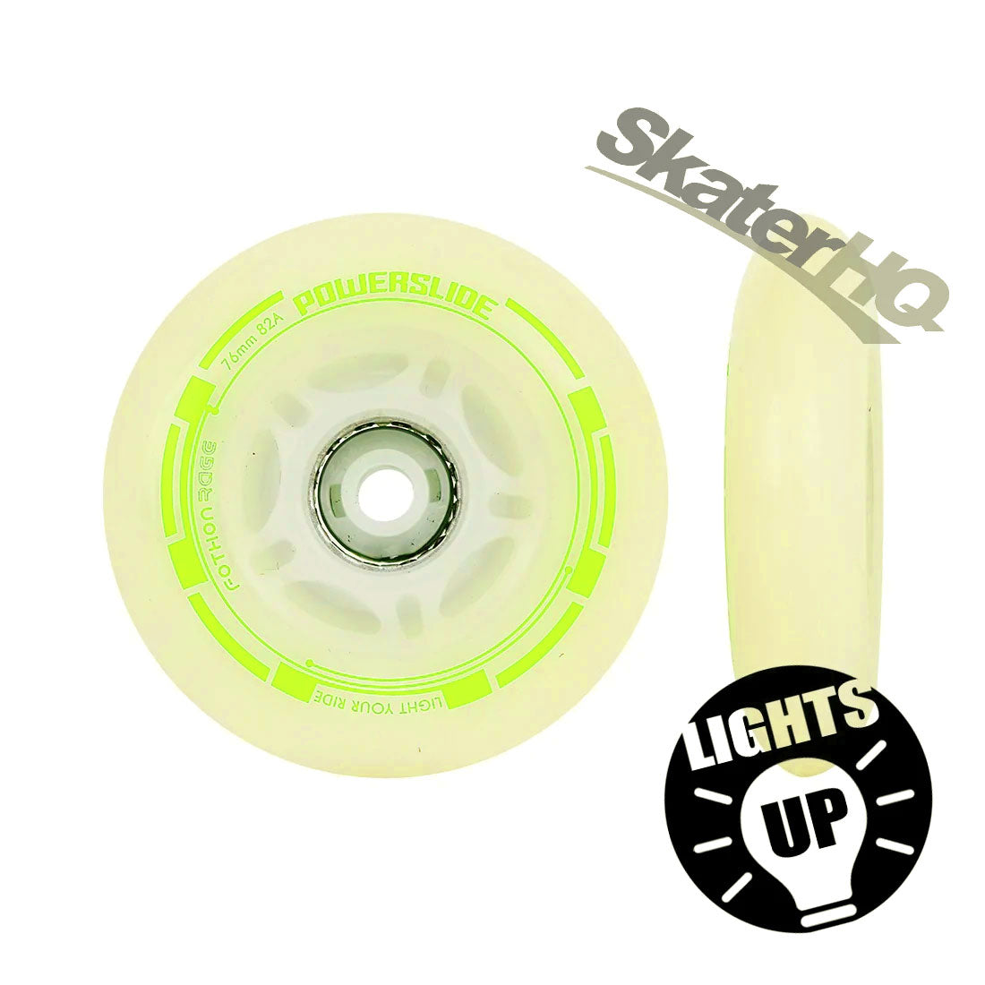 Powerslide Fothon Rage LED Green 76mm 2pk Inline Rec Wheels