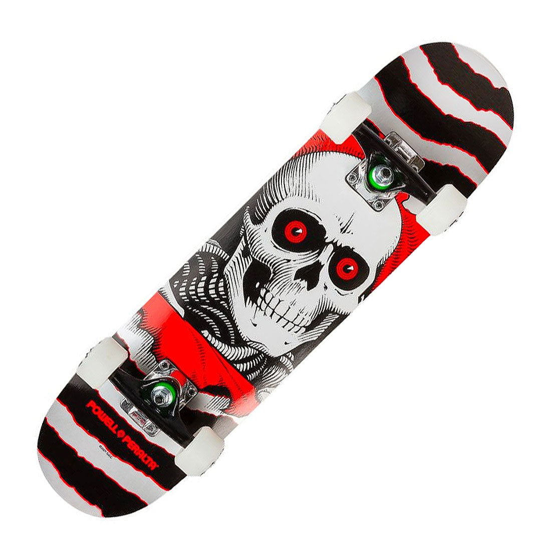 Powell Peralta Ripper One-Off 7.0 Mini Complete - Silver/Red Skateboard Completes Modern Street